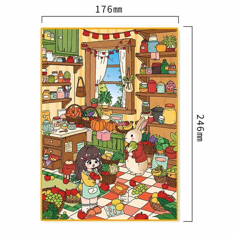 Bunny's Room DIY 3D Scene Stickers 2 Cute Miniature Scenes(L)