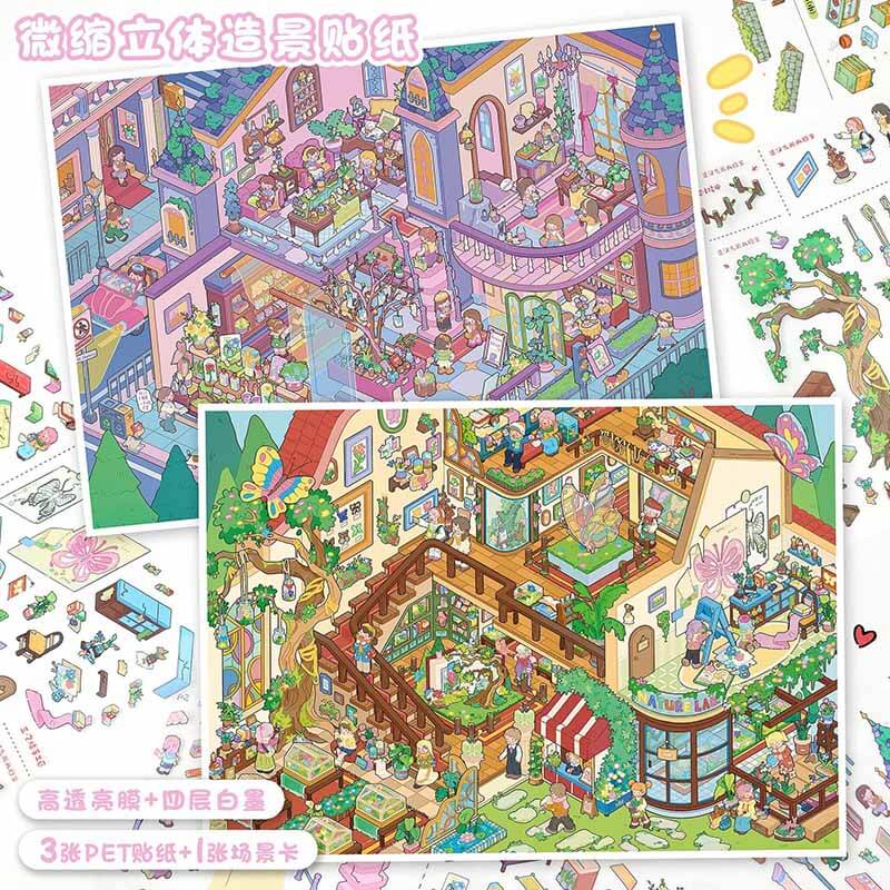Butterfly Bloom DIY 3D Scene Stickers With Guide Lines(L)