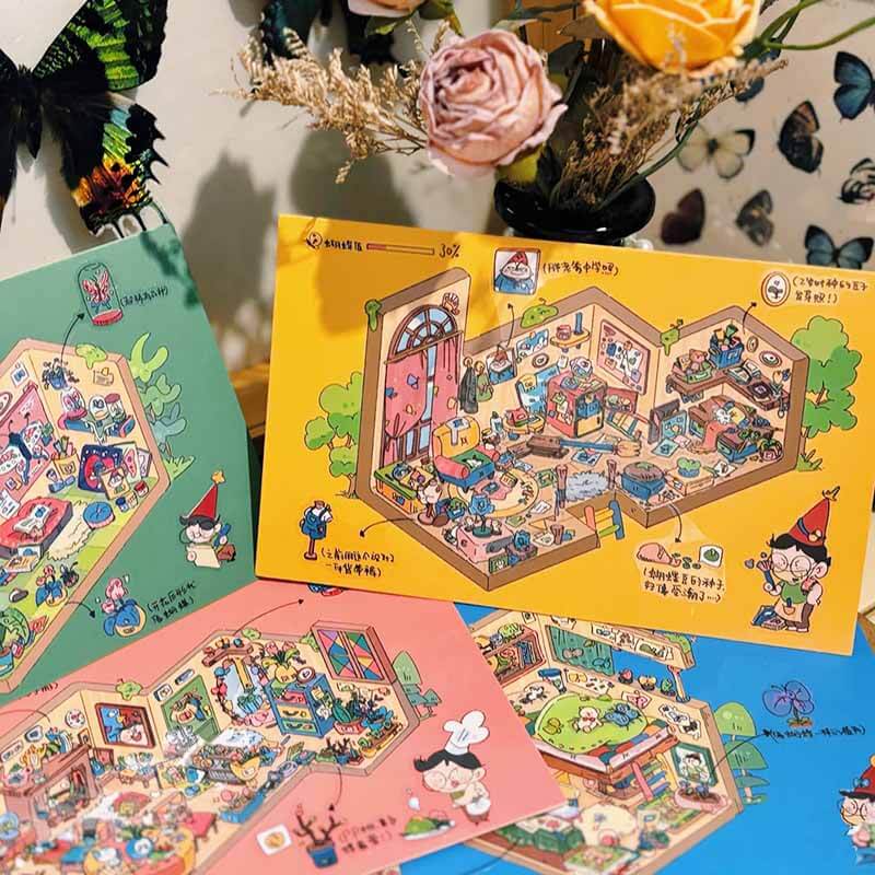 Butterfly Dreams DIY 3D Scene Stickers 4 Cute Miniature Scenes(S)