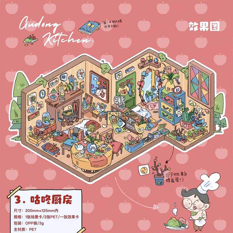 Butterfly Dreams DIY 3D Scene Stickers 4 Cute Miniature Scenes(S)