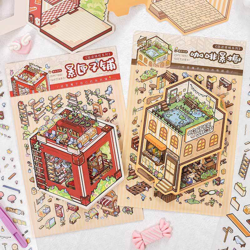 Cabinet of Moment DIY 3D Scene Stickers 2 Cute Miniature Scenes(S)