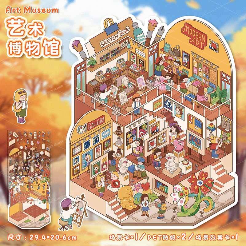 Canvas & Blush Tales DIY 3D Scene Stickers 2 Cute Miniature Scenes(L)