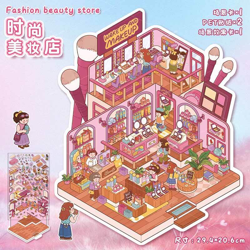 Canvas & Blush Tales DIY 3D Scene Stickers 2 Cute Miniature Scenes(L)