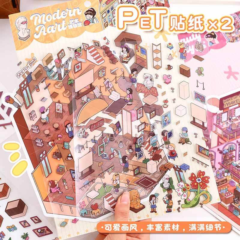 Canvas & Blush Tales DIY 3D Scene Stickers 2 Cute Miniature Scenes(L)