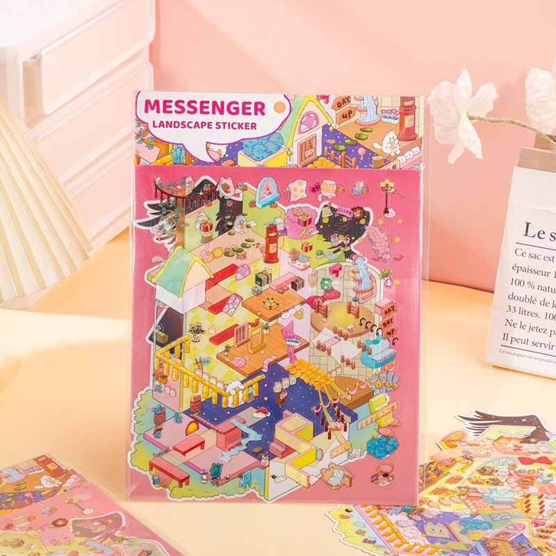 Capybara Funland DIY 3D Scene Sticker 4 Cute Miniature Scenes(L)