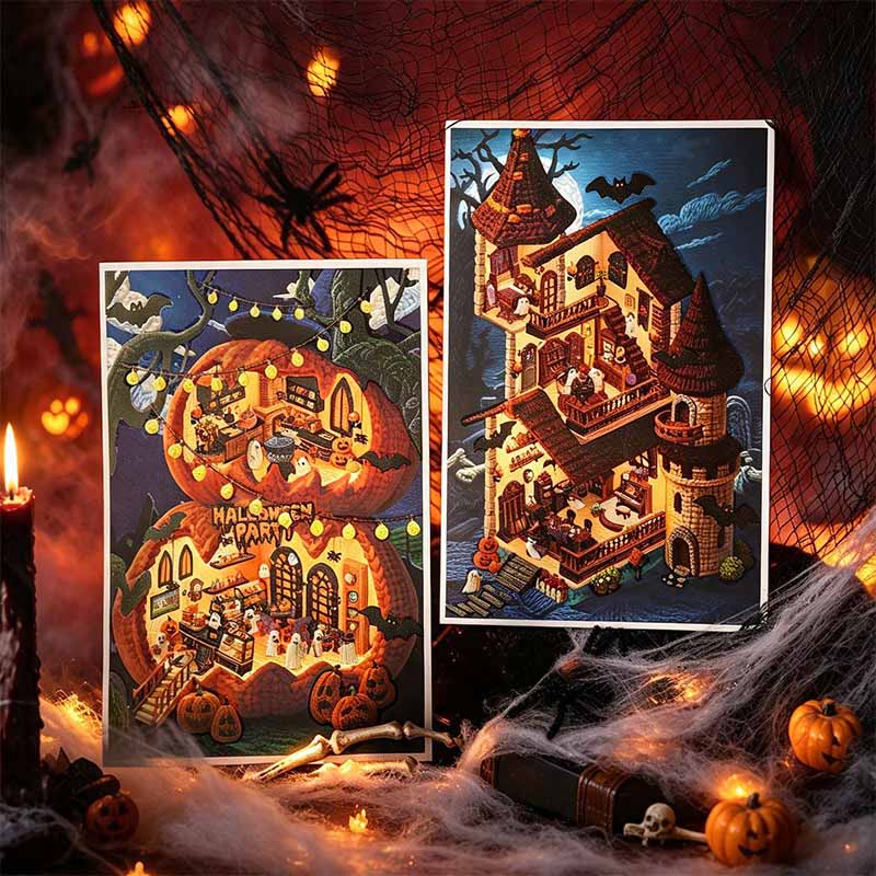 Carnival Night DIY 3D Scene Stickers With Guide Lines(L)