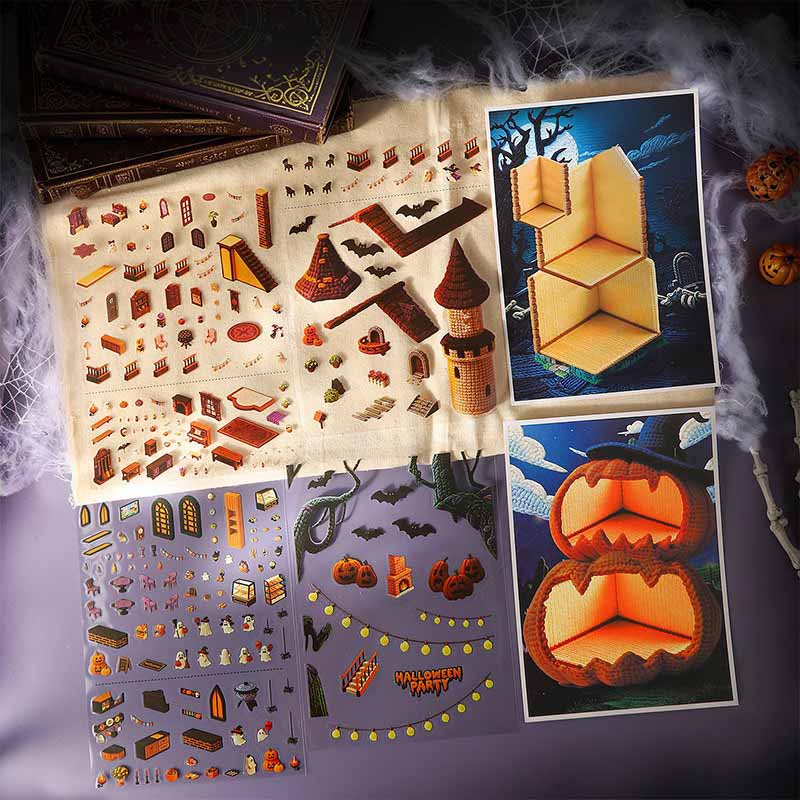 Carnival Night DIY 3D Scene Stickers With Guide Lines(L)