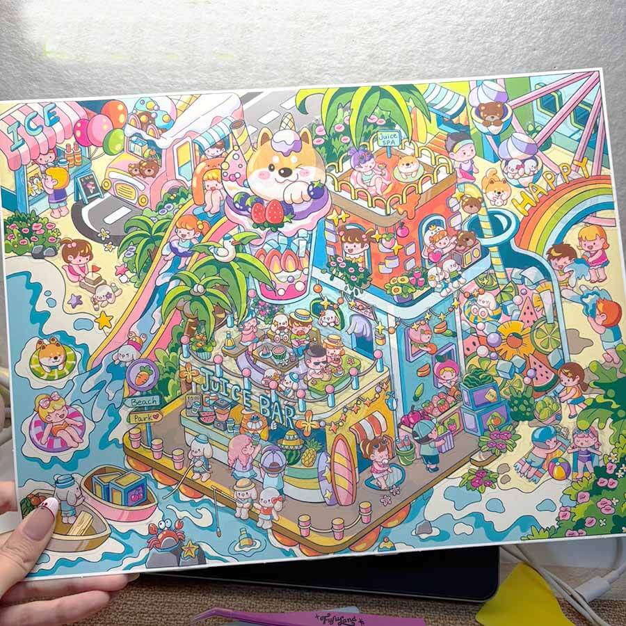 Carrot World DIY 3D Scene Stickers 2 Cute Miniature Scenes(xL)