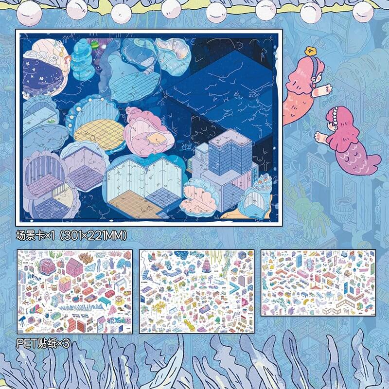 Cat Delight DIY 3D Scene Stickers With Guide Lines(XXL)