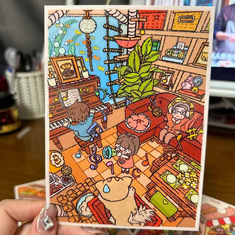 Cat's Eye View DIY 3D Scenes Sticker Cute Miniature Scenes(S)