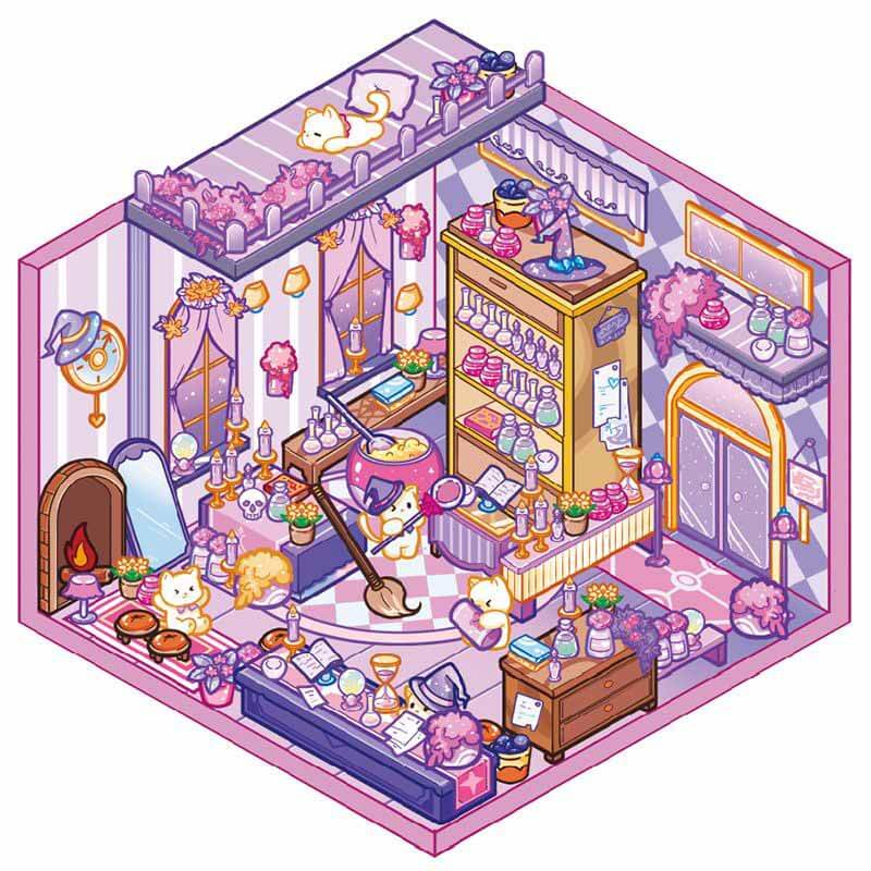 Charm Bazaar DIY 3D Scene Sticker 4 Cute Miniature Scenes(S)