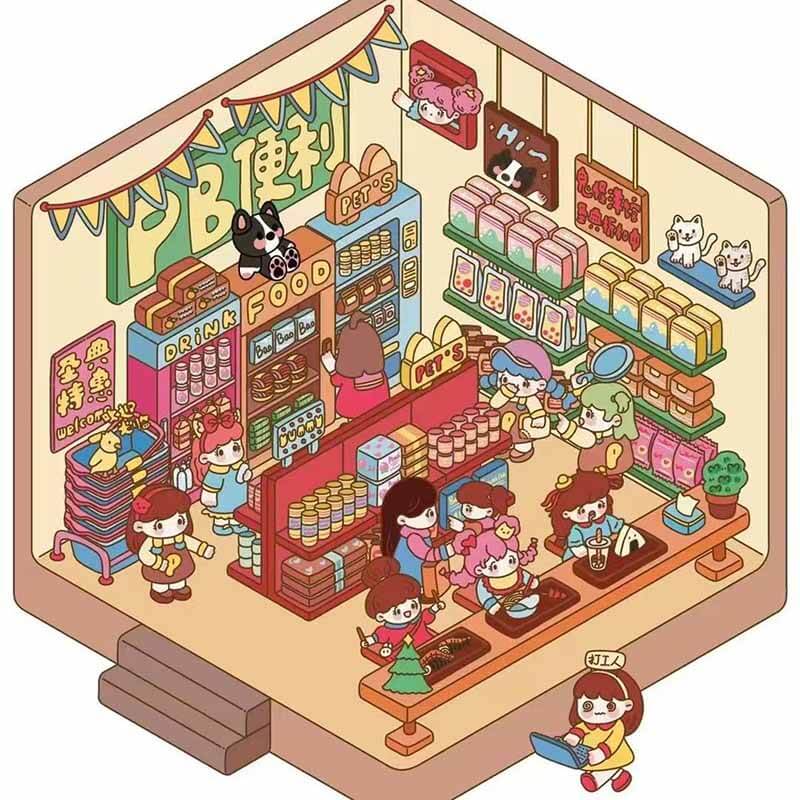 Autocollants de scène 3D Charming Corner : 4 scènes miniatures mignonnes