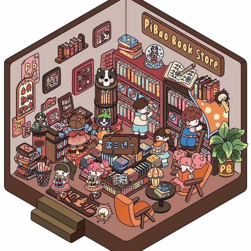 Autocollants de scène 3D Charming Corner : 4 scènes miniatures mignonnes