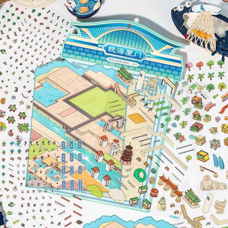 Chasing the Coastline DIY 3D Scene Stickers 2 Cute Miniature Scenes(XL)