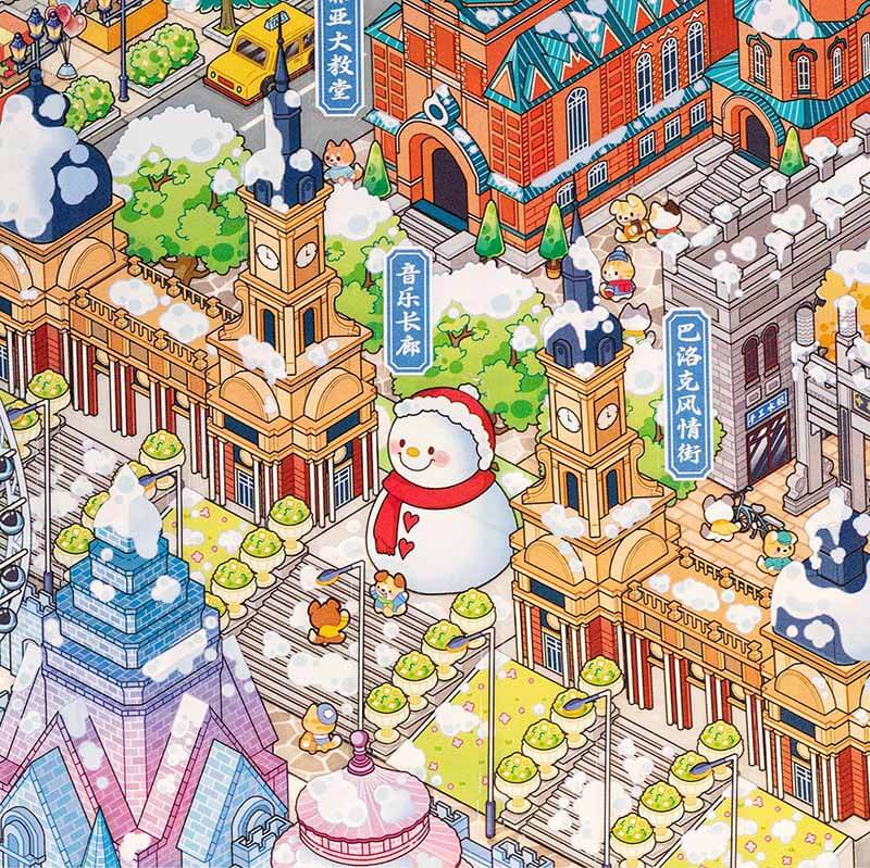 Chasing the Coastline DIY 3D Scene Stickers 4 Cute Miniature Scenes(XL)