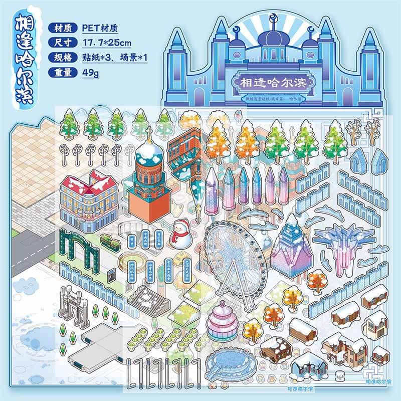 Chasing the Coastline DIY 3D Scene Stickers 2 Cute Miniature Scenes(XL)