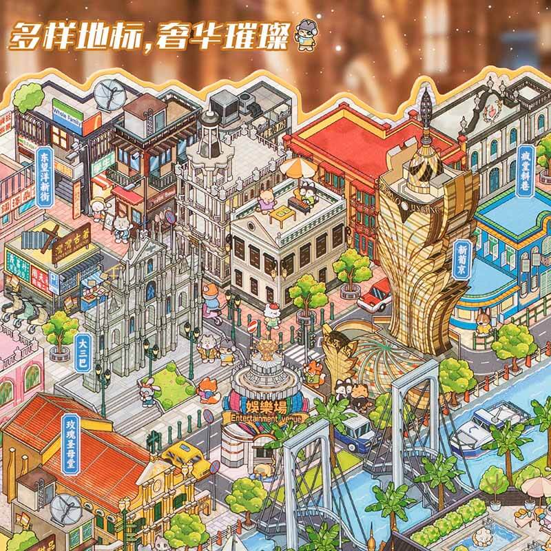 Chasing the Coastline DIY 3D Scene Stickers 4 Cute Miniature Scenes(XL)