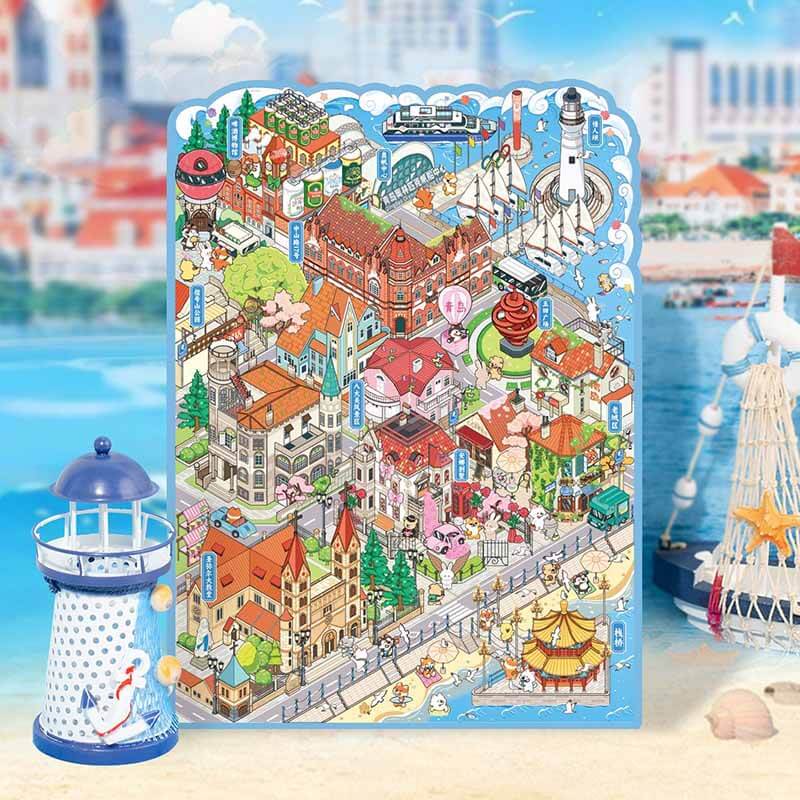 Chasing the Coastline DIY 3D Scene Stickers 2 Cute Miniature Scenes(XL)