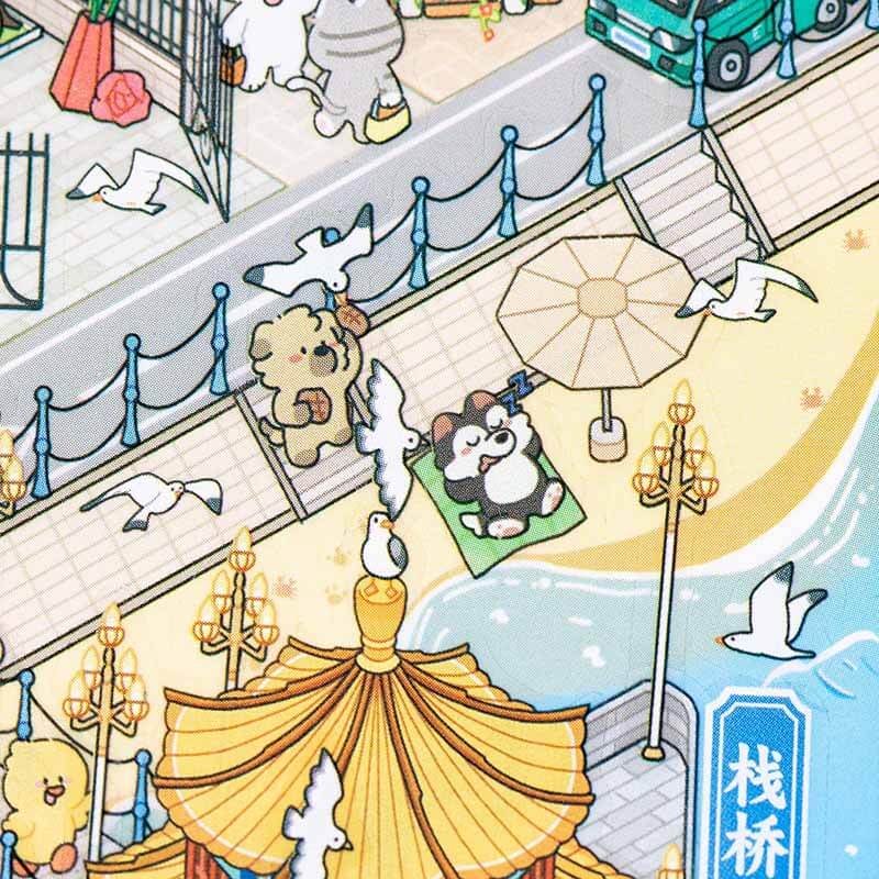 Chasing the Coastline DIY 3D Scene Stickers 2 Cute Miniature Scenes(XL)