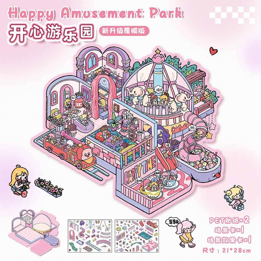 Children's World DIY 3D Scene Stickers 2 Cute Miniature Scenes(L)