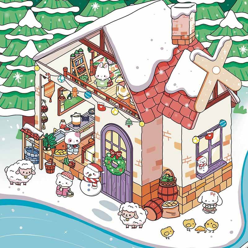 Christmas Celebration DIY 3D Scene Stickers 4 Cute Scenes(M)