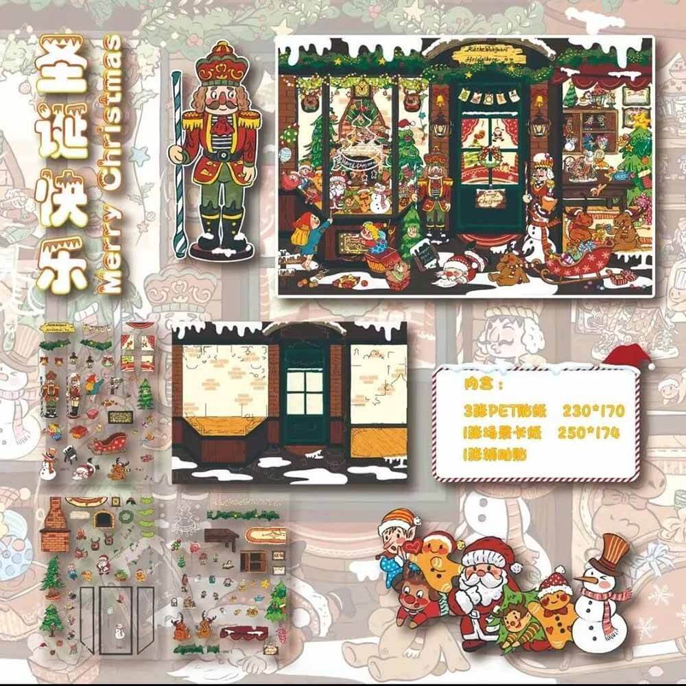 Christmas Haven DIY 3D Scene Stickers 2 Cute Scenes(L)