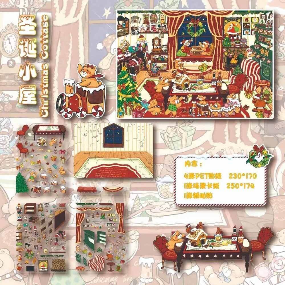 Christmas Haven DIY 3D Scene Stickers 2 Cute Scenes(L)