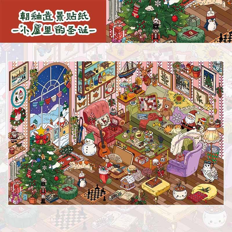 Christmas Tales DIY 3D Scene Stickers 2 Cute Scenes(L&XL)