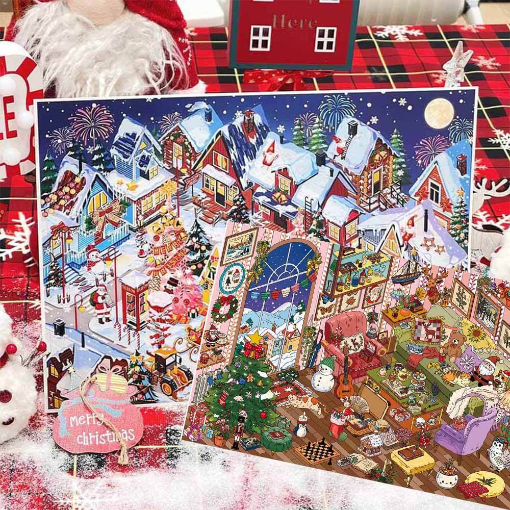Christmas Tales DIY 3D Scene Stickers 2 Cute Scenes(L&XL)