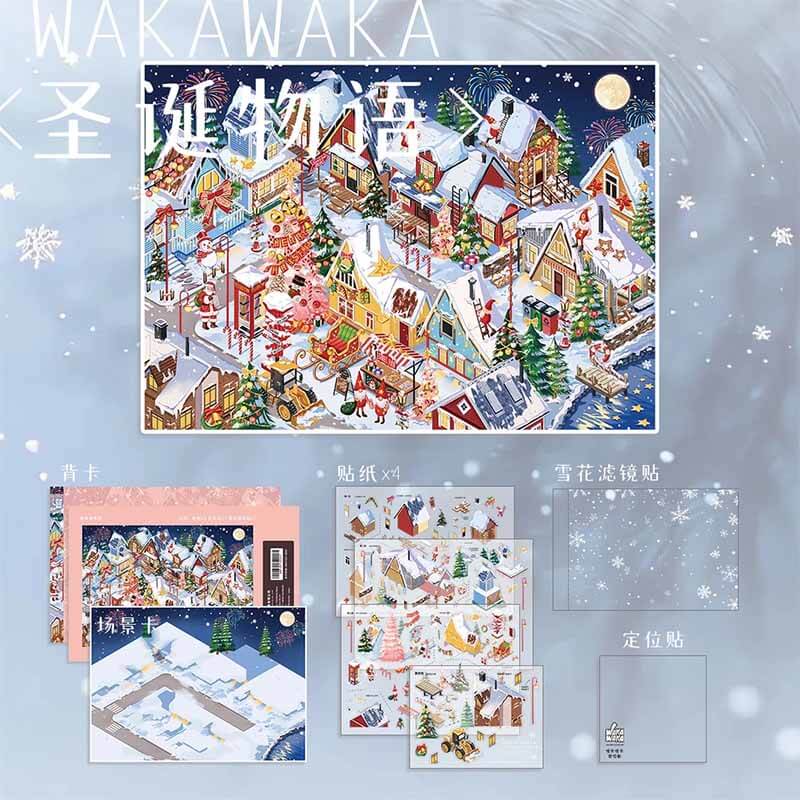 Christmas Tales DIY 3D Scene Stickers 2 Cute Scenes(xL)