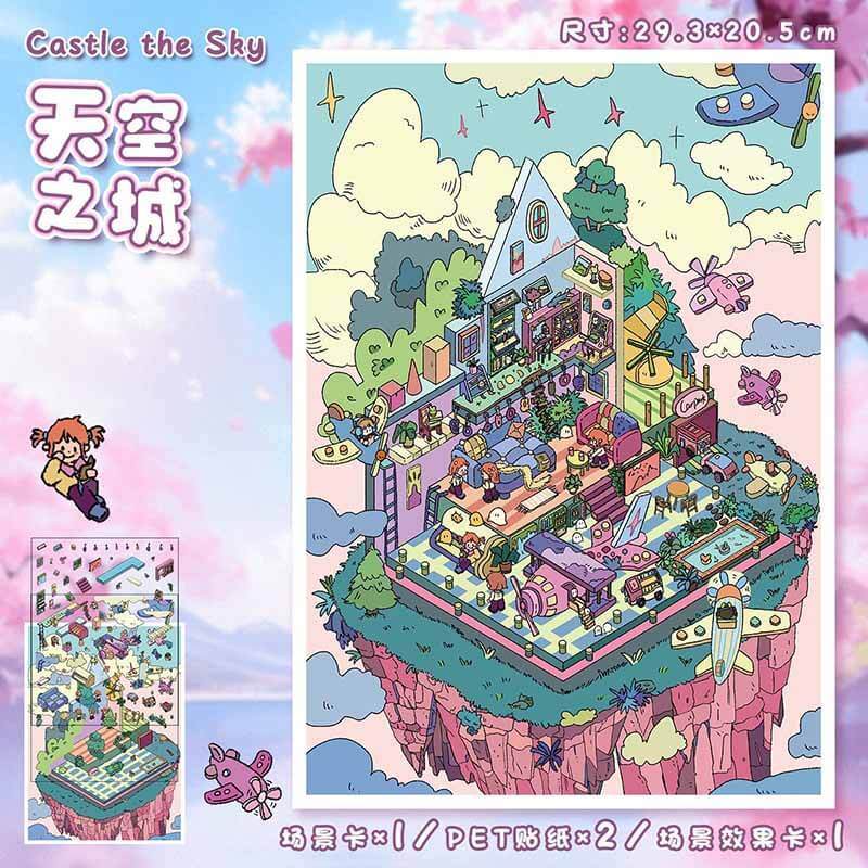 Chrono Dreams DIY 3D Scene Stickers 2 Cute Miniature Scenes(L)