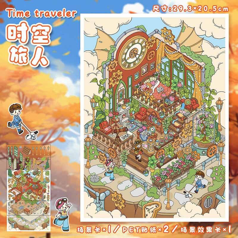 Chrono Dreams DIY 3D Scene Stickers 2 Cute Miniature Scenes(L)