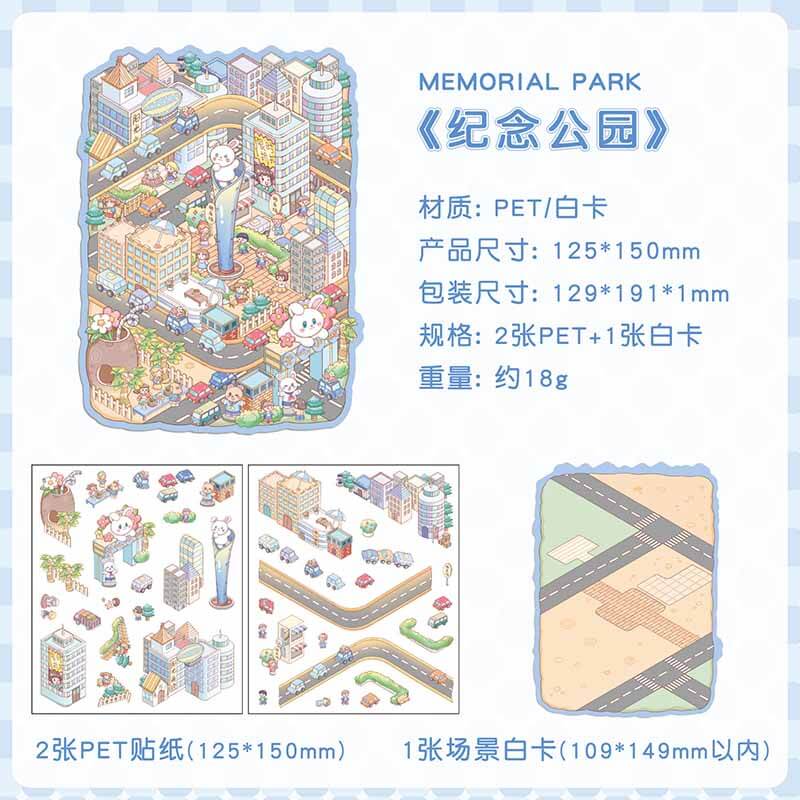 City Centre DIY 3D Sticker Collection 4 Cute Miniature Scenes(S)