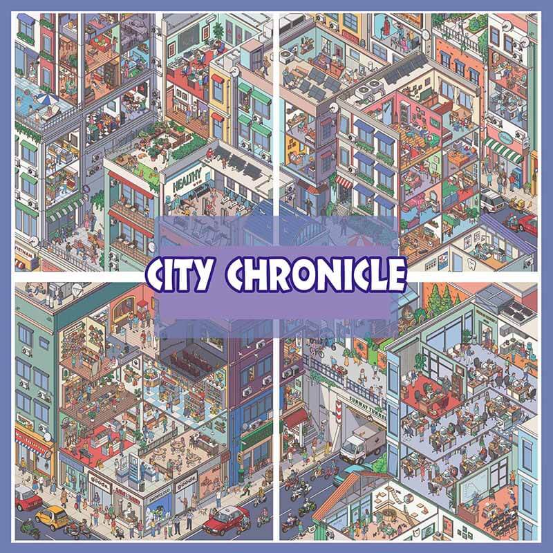 City Chronicle DIY 3D Scene Stickers 4 Cute Scenes(XL)