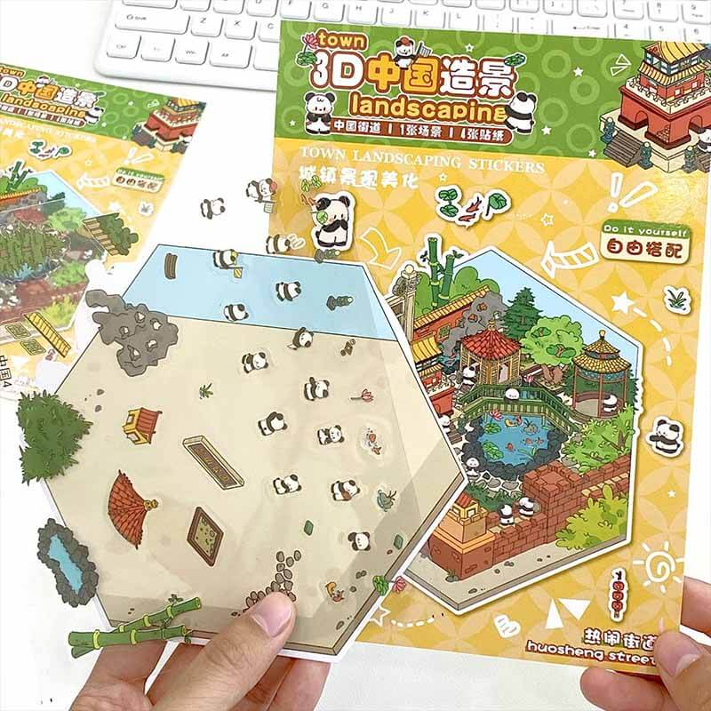 Cityscape by Country DIY 3D Scene Stickers 4 Cute Miniature Scenes(S)