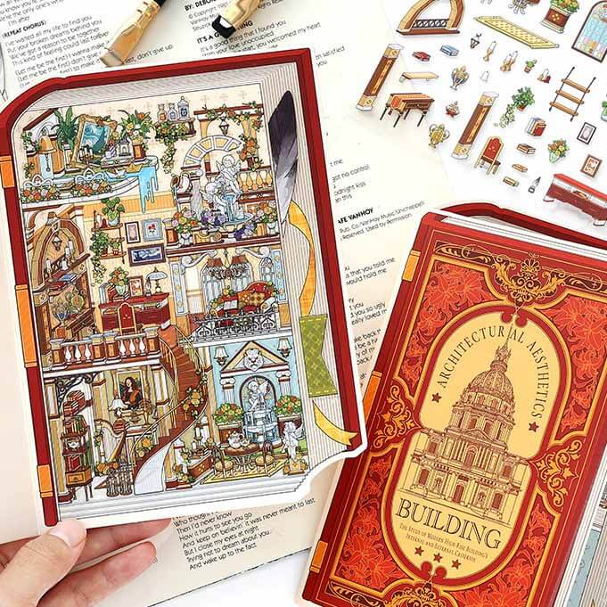 Classical Vault DIY 3D Scene Stickers 4 Cute Miniature Scenes(S)