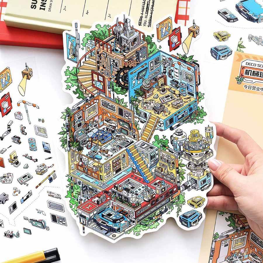 Cliffworks DIY 3D Scene Stickers 4 Cute Miniature Scenes(L)
