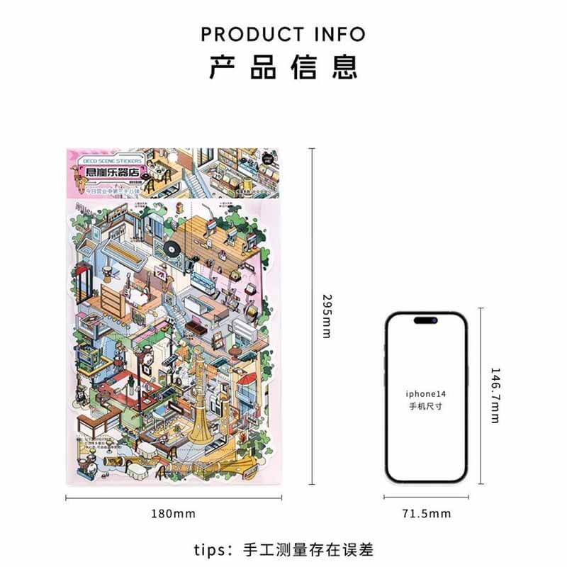 Cliffworks DIY 3D Scene Stickers 4 Cute Miniature Scenes(L)