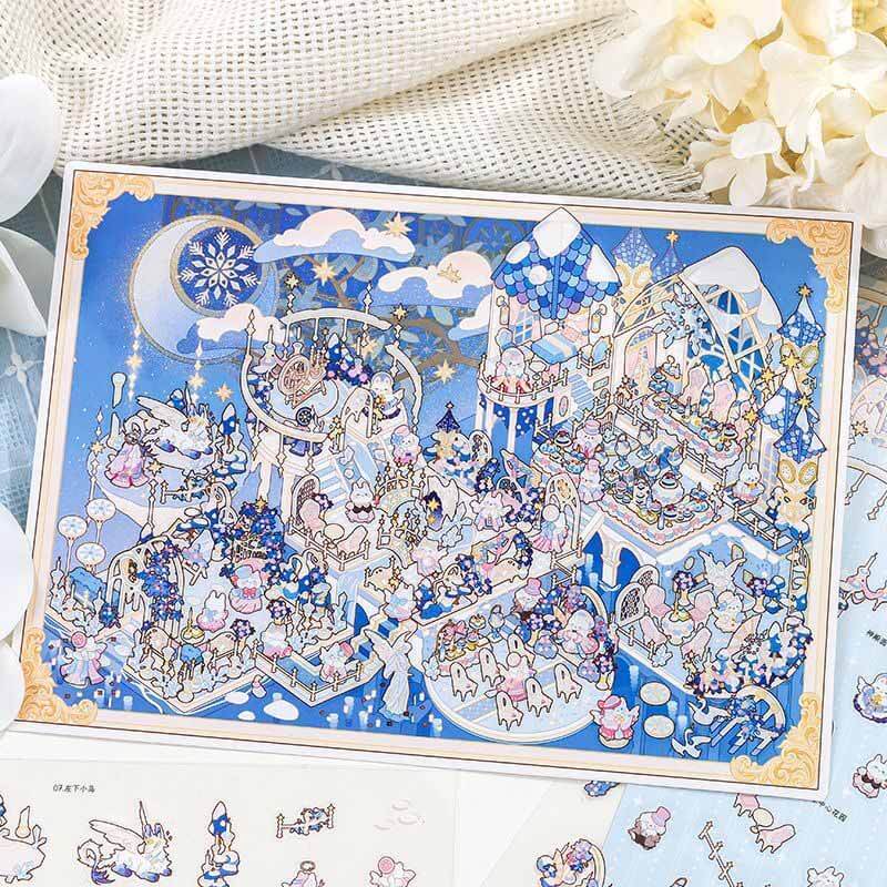 Cloud & Frost Court DIY 3D Scene Stickers 2 Cute Scenes(L)