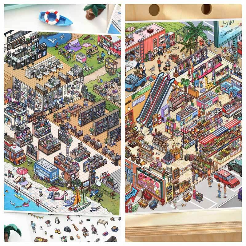Coastal Living DIY 3D Scene Stickers 2 Cute Scenes(L)