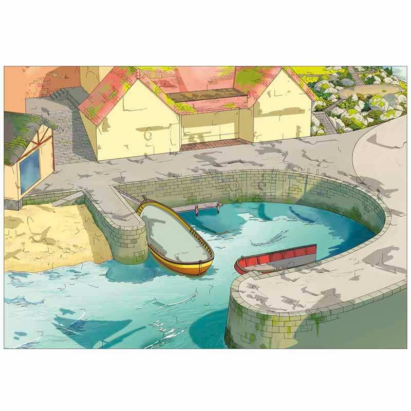 Coastal Park DIY 3D Scene Stickers With Guide Lines(XL)