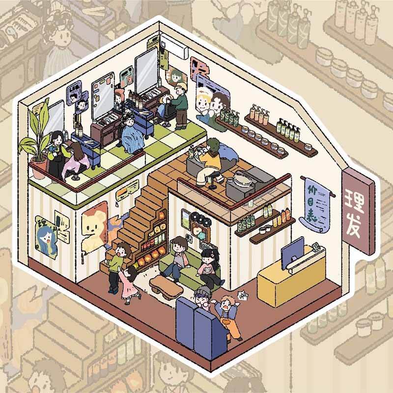 Collector’s Studio DIY 3D Scene Stickers 4 Cute Miniature Scenes(S)