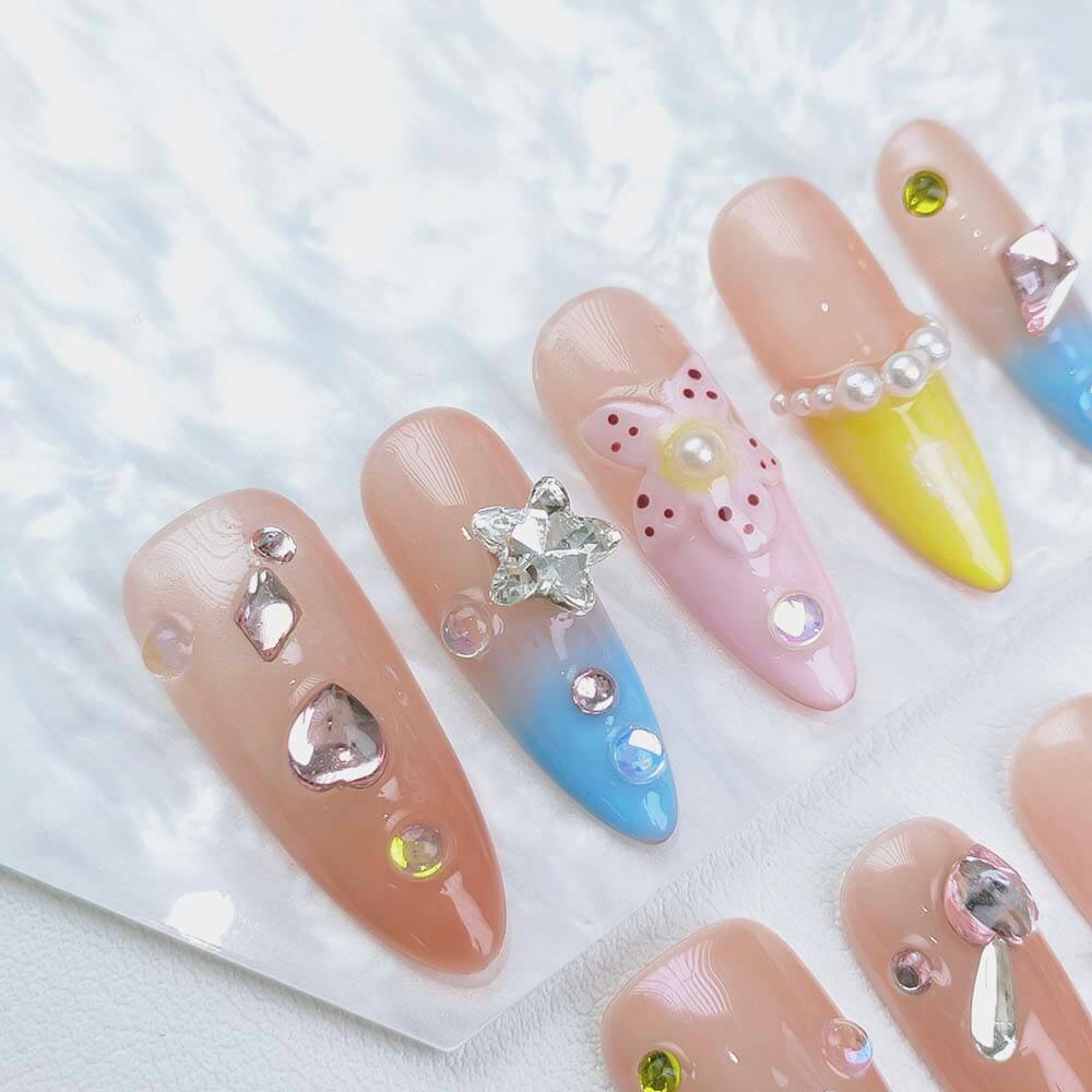 Beauty Art Garden Press On Nails Coral Crystal Dream 175
