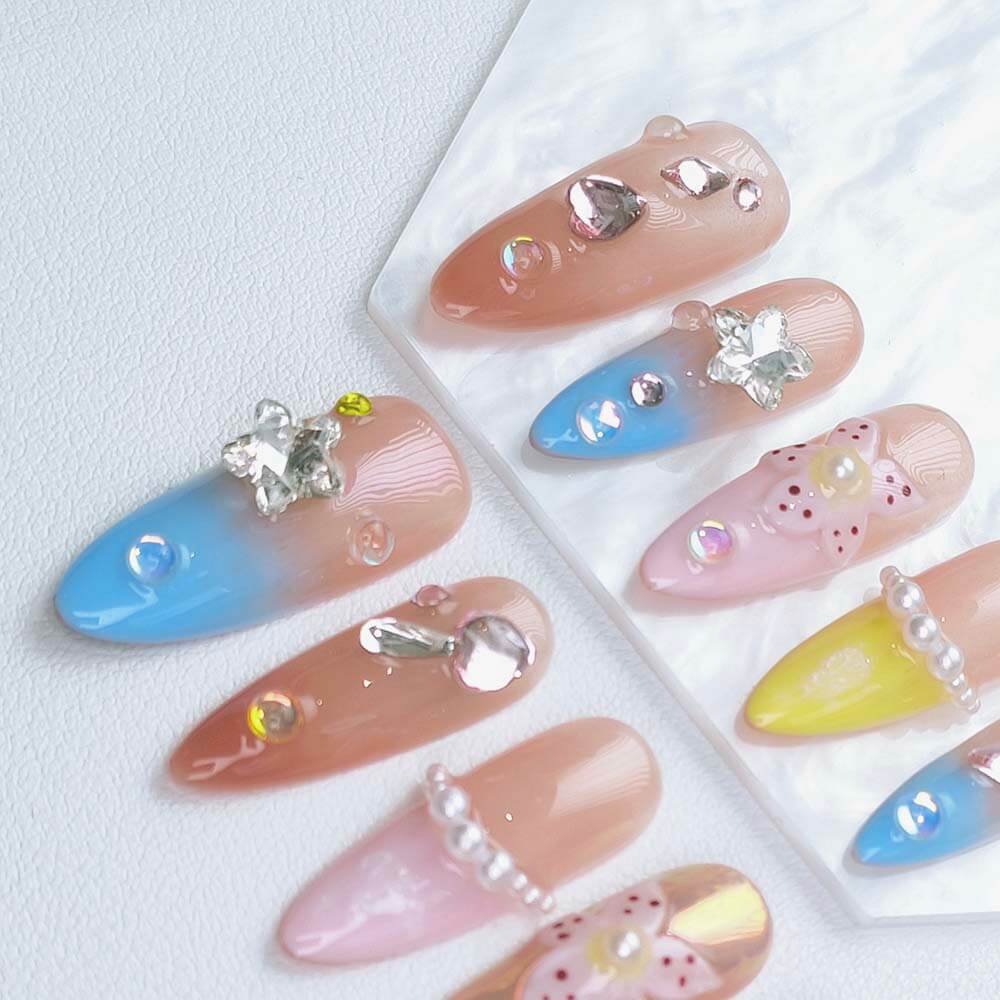 Beauty Art Garden Press On Nails Coral Crystal Dream 175