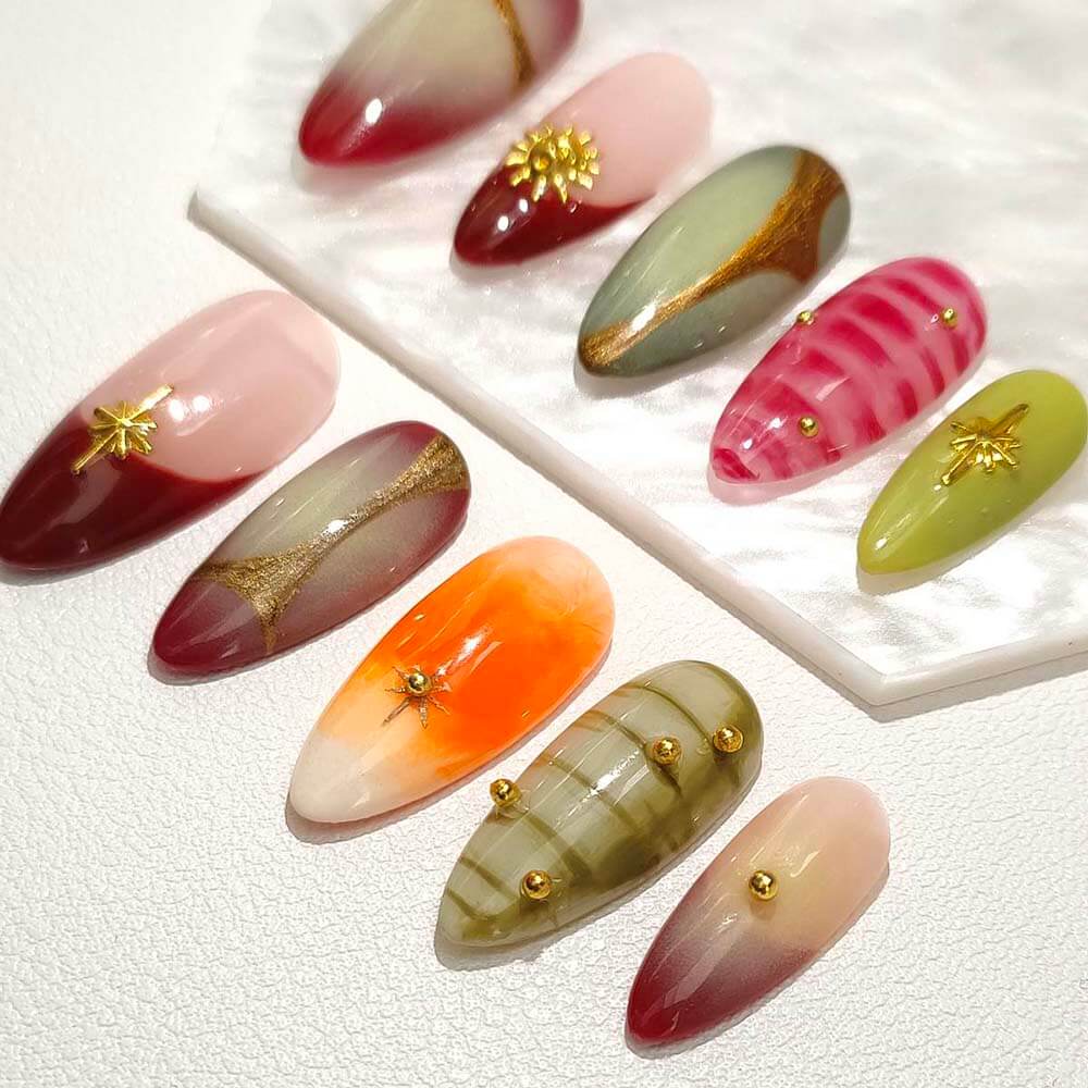 Art Garden Press On Nails Cosmic Colorful Party 163