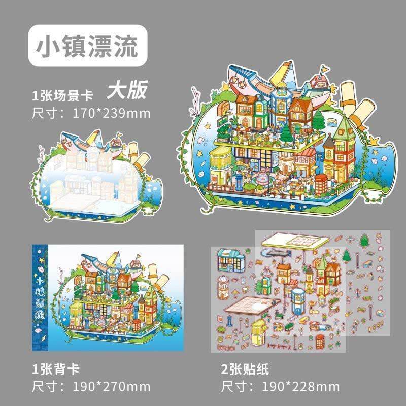 Countryside Delight DIY 3D Scene Stickers 3 Cute Miniature Scenes(L)