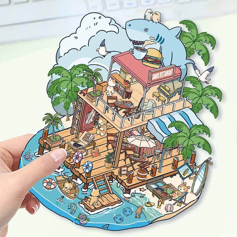 Cozy Adventures DIY 3D Scene Stickers 4 Cute Miniature Scenes (L)