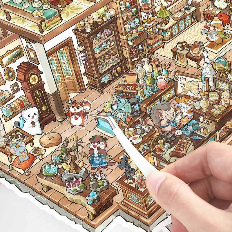 Cozy Boutique DIY 3D Scene Stickers With Guide Lines(L)