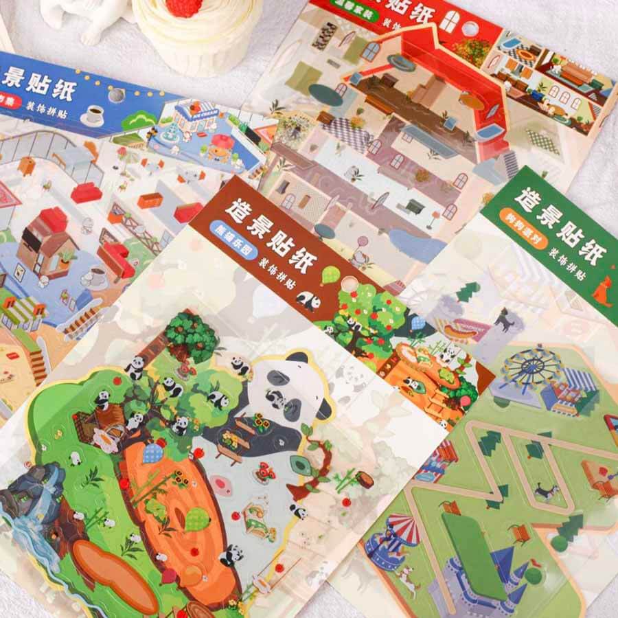 Cozy Carnival DIY 3D Scene Stickers 4 Cute Miniature Scenes(M)