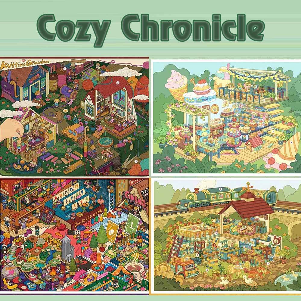Cozy Chronicle DIY 3D Scene Stickers 4 Cute Miniature Scenes(L)